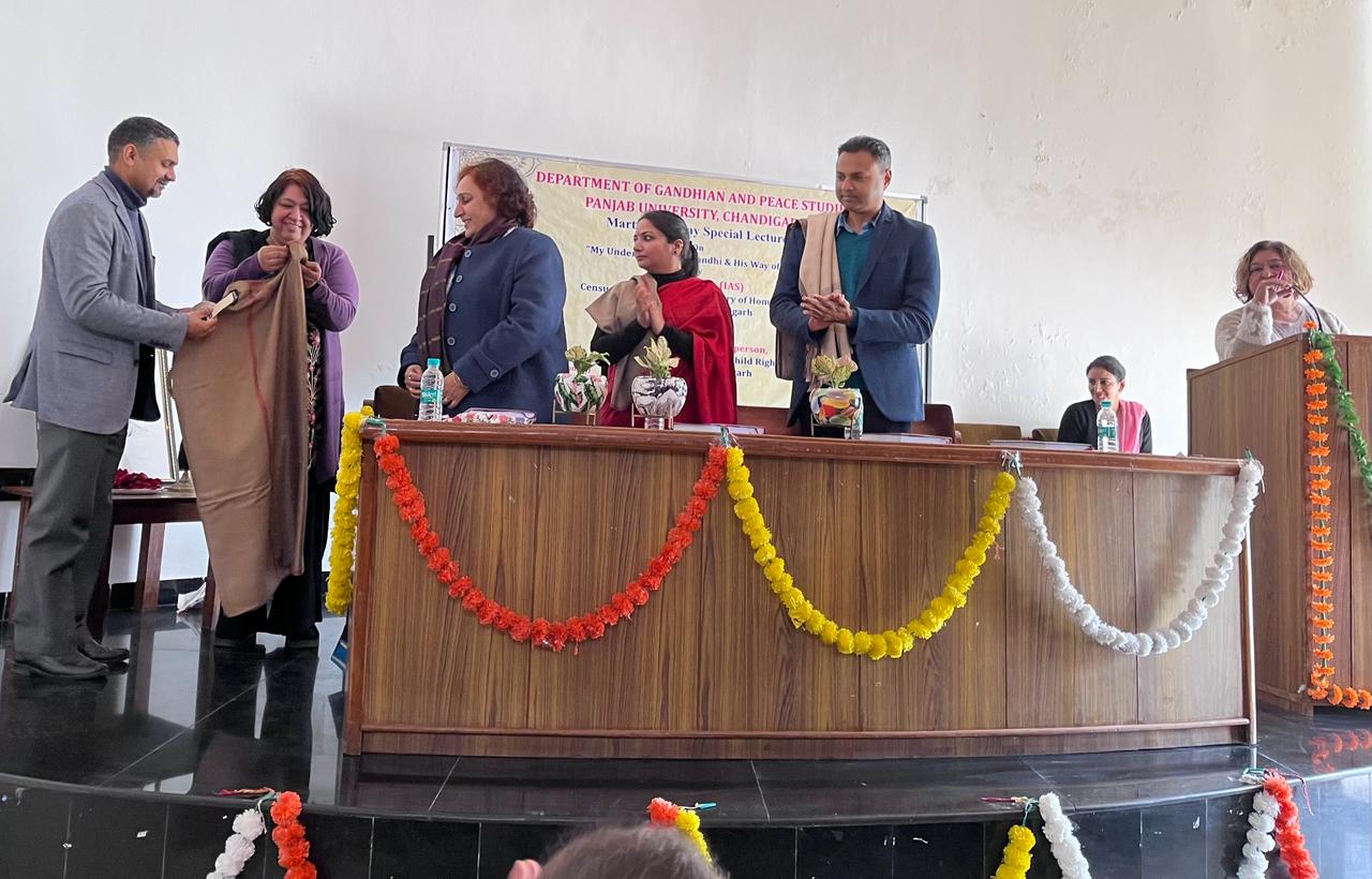 The Department of Gandhian and Peace Studies observed 30th January 2024 as Martyrs’ Day. Two minutes’ silence was observed by the audience to pay respect to the martyrs.